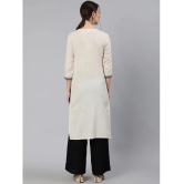 Antaran - Off White Cotton Womens Straight Kurti ( Pack of 1 ) - None