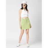 CEFALU - Green Denim Women''s Straight Skirt ( Pack of 1 ) - None