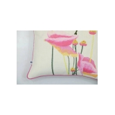 Oleander Floral Cotton Cushion Cover with Embroidery - 16” x 16”