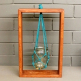 BARISH - Table Top Planter Wooden Frame (Single) | Handcrafted with Rubberwood | Wooden Frame with Glass Mason Jars | Indoor Planter with Stand 15.25 x 9.5 x 2 Inches