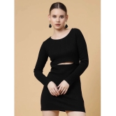 Rigo Cotton Solid Mini Womens Bodycon Dress - Black ( Pack of 1 ) - None