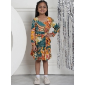 MINI & MING Girls Sweetheart Neck Tropical A-Line Midi Dress