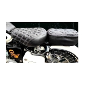 KOHLI BULLET ACCESSORIES Royal Enfield Classic 350 and 500 Diamond Design Seat Cover (Black with White)