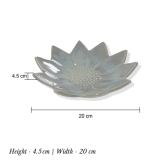 Ceramic Dining Emerald Green Lotus Shaped 8 Inches Serving Platter