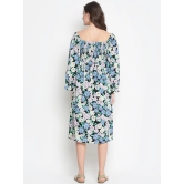 Oxolloxo Black & Blue Floral Maternity Midi Dress