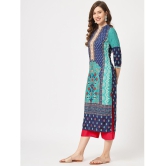 Pannkh - Navy Rayon Womens Straight Kurti ( Pack of 1 ) - None