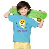 Boys Cotton Baby Shark Half Sleeve TShirt (Blue) PID41503