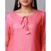 Alena Rayon Printed Straight Womens Kurti - Pink ( Pack of 1 ) - None