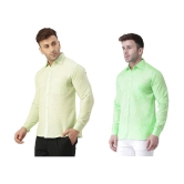 KLOSET By RIAG 100% Cotton Regular Fit Solids Full Sleeves Men's Casual Shirt - Fluorescent Green ( Pack of 2 ) - None