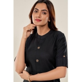 Glomee - Black Cotton Women's Straight Kurti ( Pack of 1 ) - None