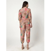 Zima Leto Womens Digital Printed Patchwork Style Top With Pant Set - None