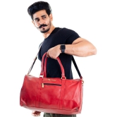 Man Arden - Red Leather Duffle Bag - Onesize