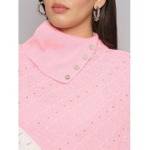 eWools.in Woollen Round Neck Women's Ponchos & Capes - Pink ( ) - None