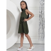 MINI & MING Girls Halter Neck Tie-Ups Fit & Flare Dress