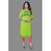 haya fashion - Lime Green Rayon Womens Straight Kurti ( Pack of 1 ) - None