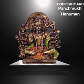 COPPERHOARD Multi Gold Colour Resin Panchmukhi Hanuman Murti Vintage Statue for Home Temple