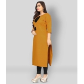 Lerkiza - Gold Cotton Womens Straight Kurti ( Pack of 1 ) - XXL