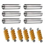 Nidy® 6Pcs DIY Non-Stick Stainless Steel Baking Tubes Set. Spiral Horn Pastry Cream Roll Tubes/Mold/Cannoli Forms/Croissant Shell Metal Ice Cream Roll/Funnel Shape/Kitchen/Party