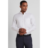 Men White Slim Fit Formal Full Sleeves Formal Shirt