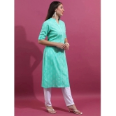 Ketch Polyester Printed Straight Womens Kurti - Turquoise ( Pack of 1 ) - None