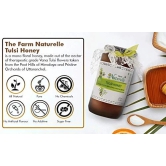 Farm Naturelle--Vana Tulsi Flower Wild Forest (Jungle) Honey/100% Pure/Raw/Natural/Un-Processed/Un-Heated/Lab Tested/Glass Bottle-(700gm+75gm Extra+Wooden Spoons.) x 2 Sets.