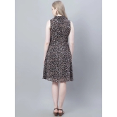 MINI & MING Women Animal Print Georgette Fit & Flare Dress