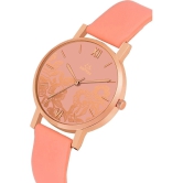 Septem Peach Leather Analog Mens Watch