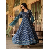 AMIRAS INDIAN ETHNICWEAR Cotton Printed Ankle Length Womens Fit & Flare Dress - Blue ( Pack of 1 ) - None