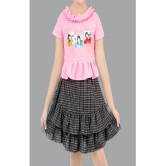 Coxxup Pink Crepe Girls Top With Skirt ( Pack of 1 ) - None