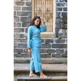 Diti Khadi Blue Top with Pant - m