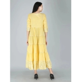 JC4U - Yellow Cotton Womens A- line Dress ( Pack of 1 ) - None