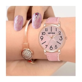 Septem Pink Leather Analog Womens Watch