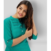 Lee Moda - Turquoise Cotton Womens Straight Kurti - None