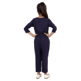 Kids Cave - Navy Blue Crepe Girls Jumpsuit ( Pack of 1 ) - None