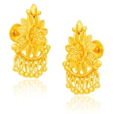 LUV FASHION Golden Drop Earrings ( Pack of 1 ) - Golden