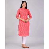 MAUKA Rayon Printed Straight Womens Kurti - Yellow ( Pack of 1 ) - None