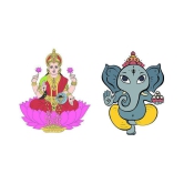 Asmi Collection Goddess Lakshmi and God Ganesha Religious & Inspirational Sticker ( 40 x 35 cms )