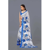 LEELAVATI - White Georgette Saree With Blouse Piece ( Pack of 1 ) - White