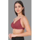 Madam - Burgundy Cotton Blend Lightly Padded Womens Everyday Bra ( Pack of 1 ) - None