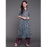 Antaran Cotton Printed Kurti With Palazzo Womens Stitched Salwar Suit - Green ( Pack of 2 ) - None