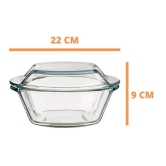 Femora Borosilicate Glass Microwave Safe Mixing Bowl-2650 ML and Casserole-1500 ML, Set of 2, Transparent