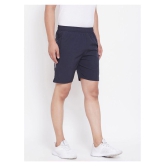 RANBOLT Navy Polyester Lycra Fitness Shorts - None