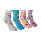 Texlon - Multicolor Cotton Women's Thumb Socks ( Pack of 4 )