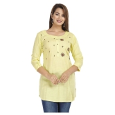 HIGHLIGHT FASHION EXPORT - Yellow Rayon Womens Straight Kurti ( Pack of 1 ) - L