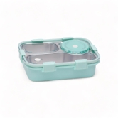 Korean Bento Box 3 Grid with Soup Bowl, LP3-Green