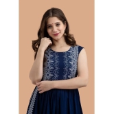 Glomee Rayon Printed Straight Womens Kurti - Blue ( Pack of 1 ) - None