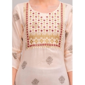 MAUKA Rayon Embroidered Kurti With Sharara And Gharara Womens Stitched Salwar Suit - Cream ( Pack of 1 ) - None