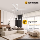 Atomberg Renesa+ 1400mm BLDC motor Energy Saving Anti-Dust Ceiling Fan with Remote Control | Pearl White