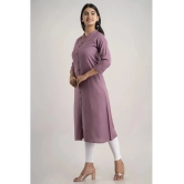 MAUKA - Purple Rayon Womens Front Slit Kurti ( Pack of 1 ) - None