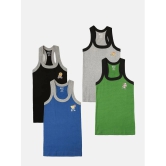 Lux Cozi - Multicolor Cotton Solid Boys Vest ( Pack of 4 ) - None